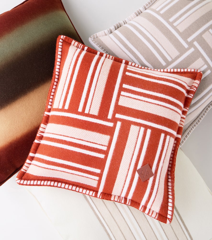 Loro Piana Striped Wool And Cashmere Cushion In Multi
