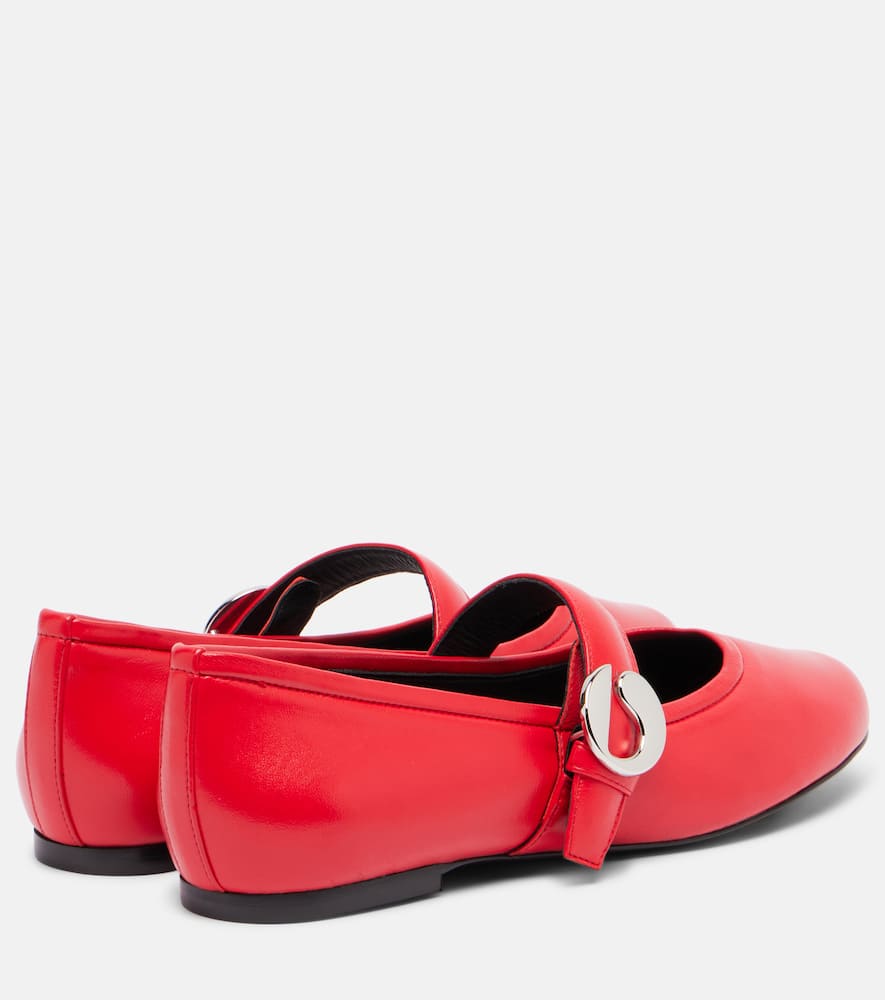 Coperni Belt Leather Mary Jane Flats In Red