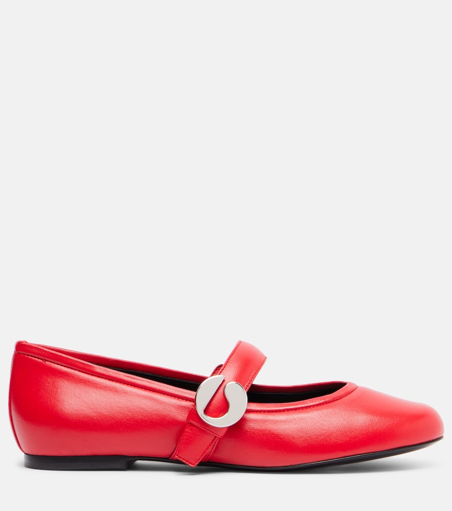 Coperni Belt Leather Mary Jane Flats In Red