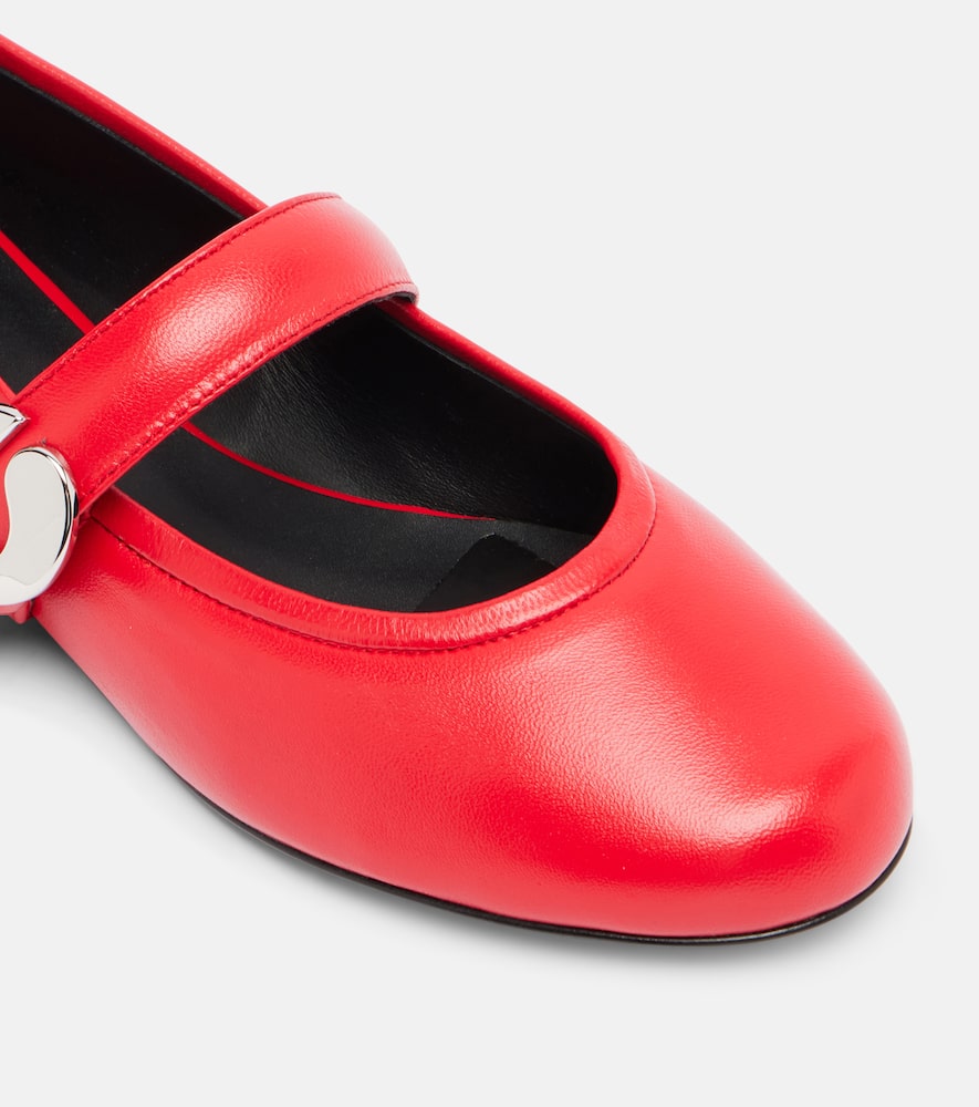 Coperni Belt Leather Mary Jane Flats In Red