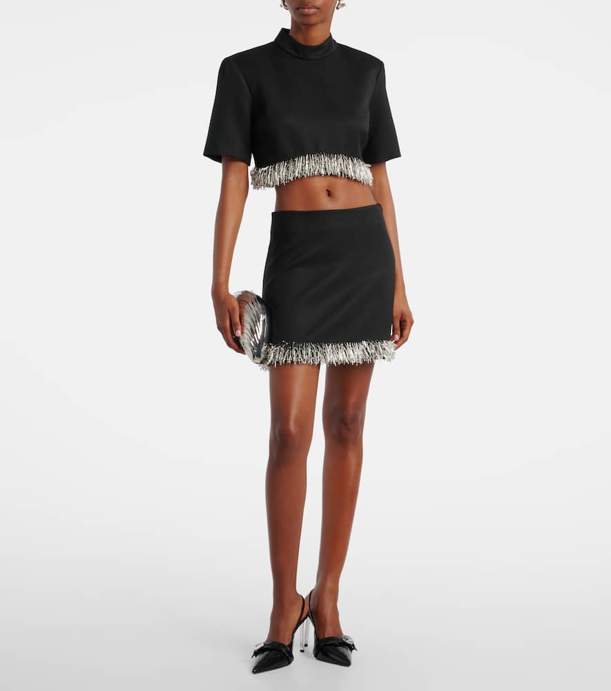 Simkhai Dua Embellished Miniskirt In Black