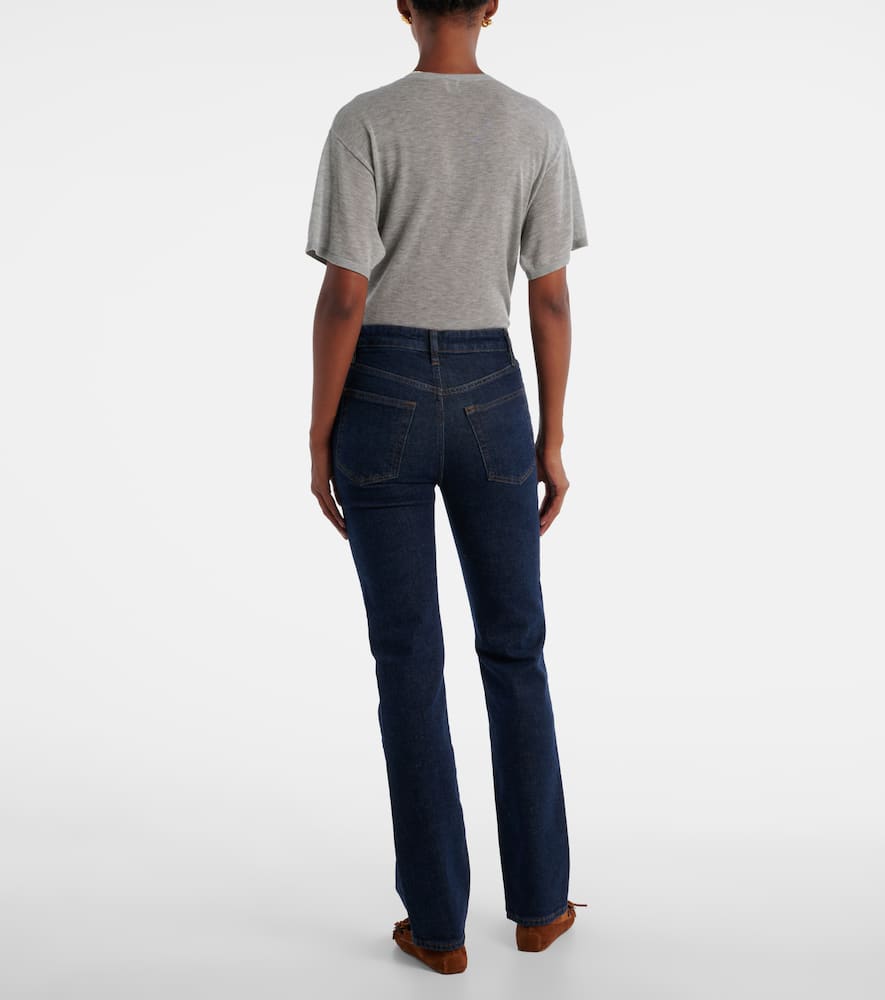 Frame Ruler High-rise Straight Jeans In Blue