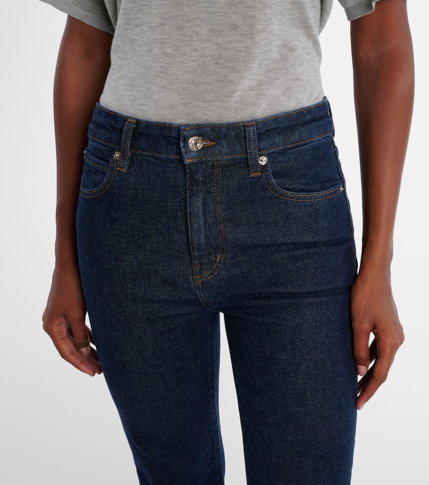 Frame Ruler High-rise Straight Jeans In Blue