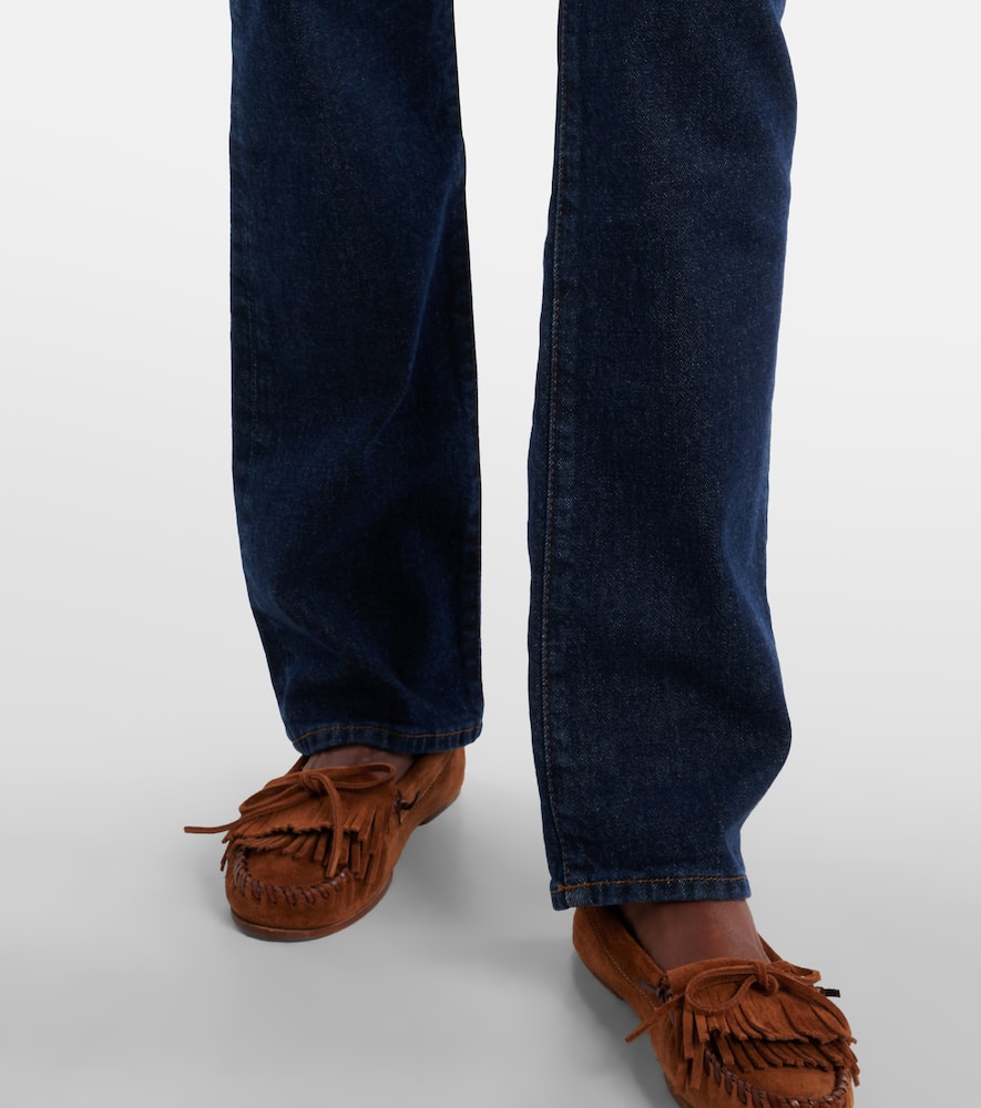 Frame Ruler High-rise Straight Jeans In Blue