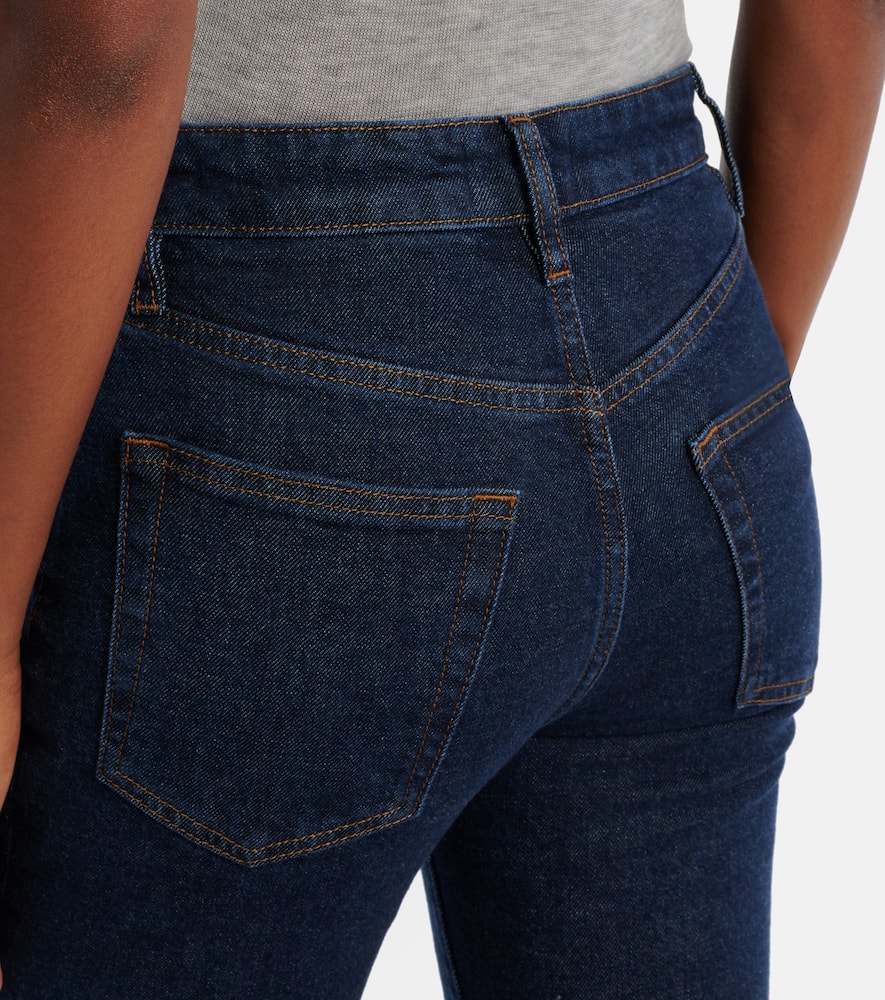 Frame Ruler High-rise Straight Jeans In Blue