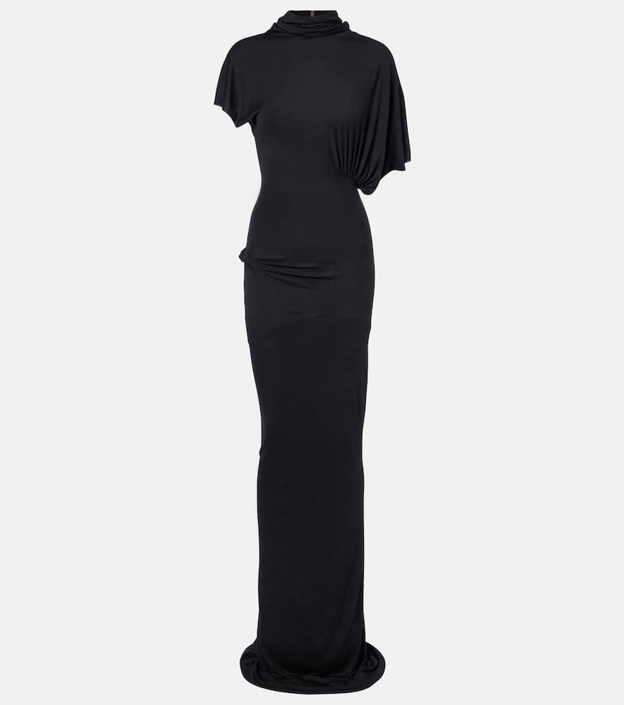 Rick Owens Lilith Draped Jersey Gown In Black