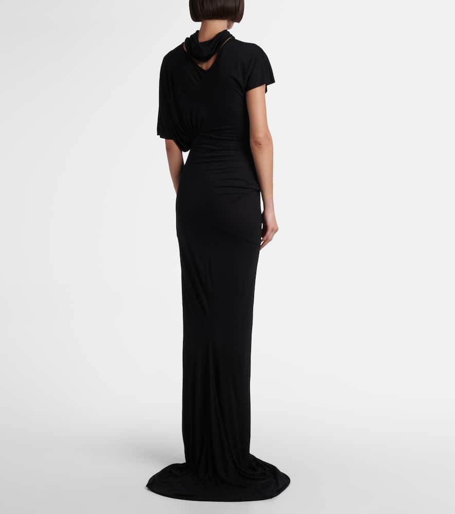 Rick Owens Lilith Draped Jersey Gown In Black