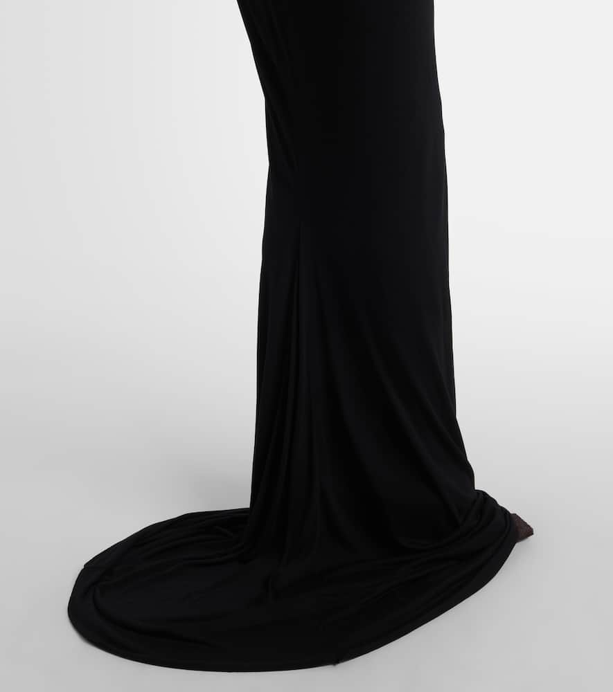 Rick Owens Lilith Draped Jersey Gown In Black