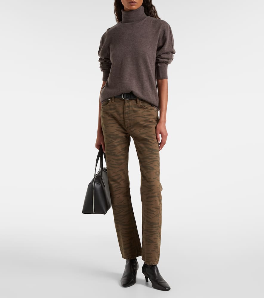 Citizen Of Humanity Blaine Zebra-print Flared Jeans In Brown