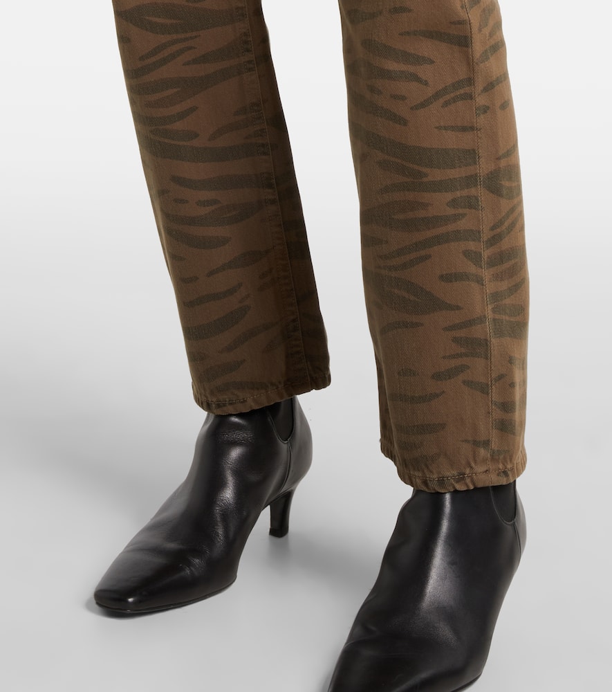 Citizen Of Humanity Blaine Zebra-print Flared Jeans In Brown