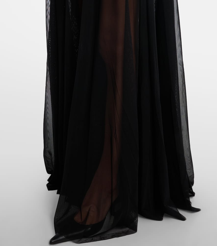 Norma Kamali Hooded Sheer Maxi Dress In Black
