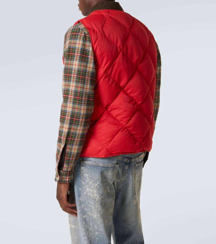 Rrl Quilted Twill Vest In Red