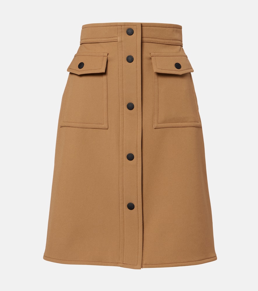 Moncler High-rise Midi Skirt In Sand