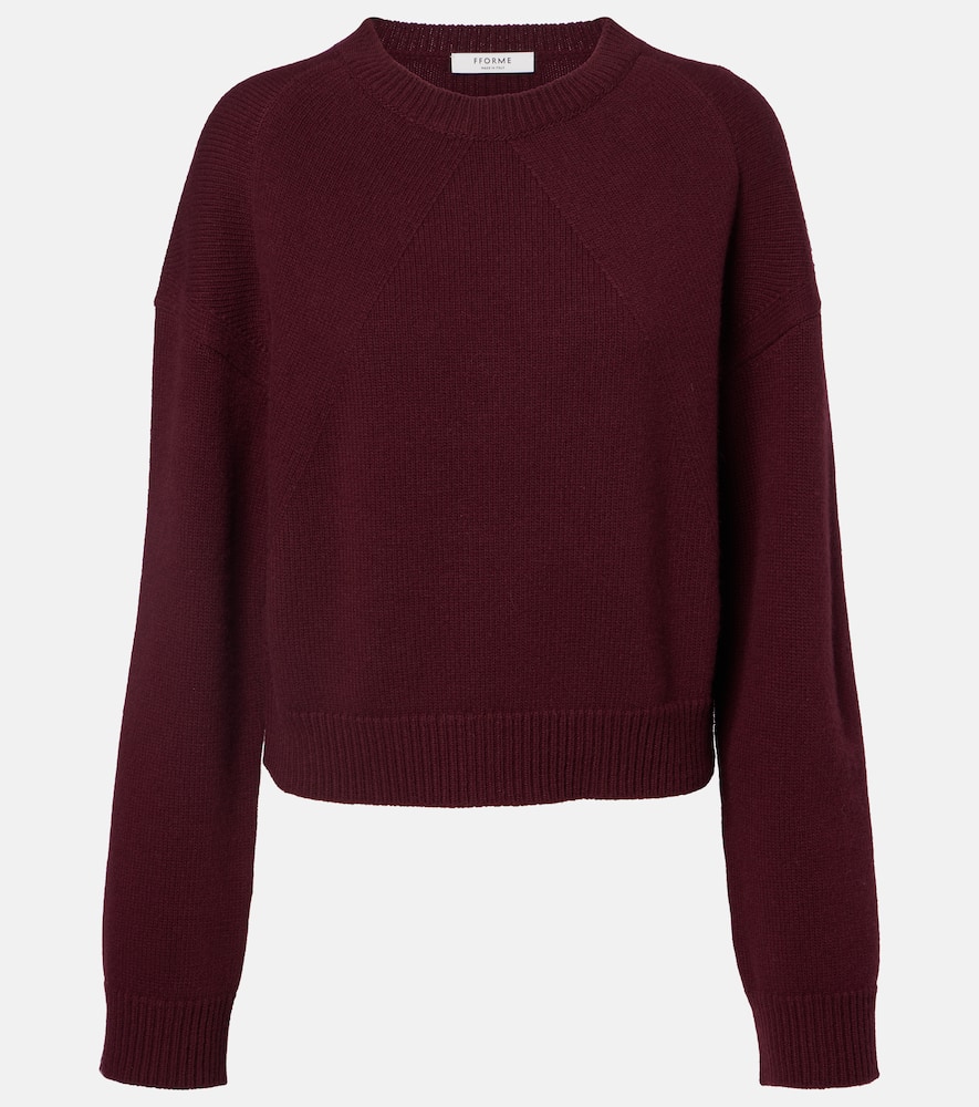 Fforme Marcela Cropped Wool And Cashmere Sweater In Brown