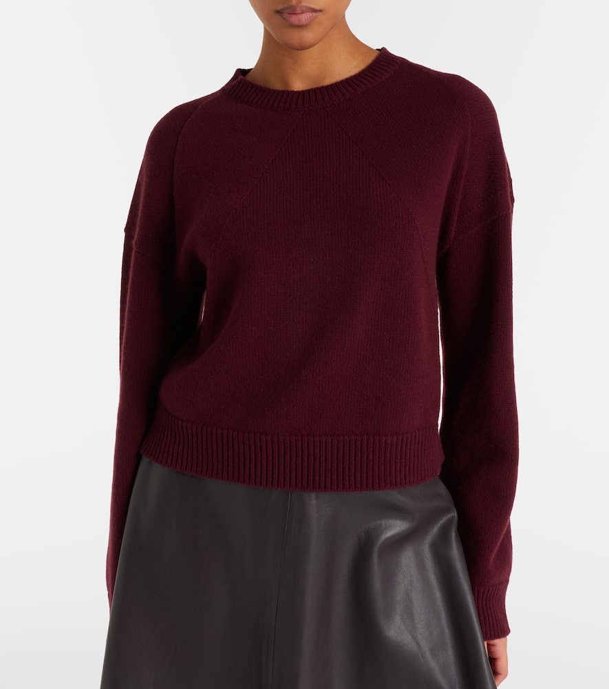 Fforme Marcela Cropped Wool And Cashmere Sweater In Brown
