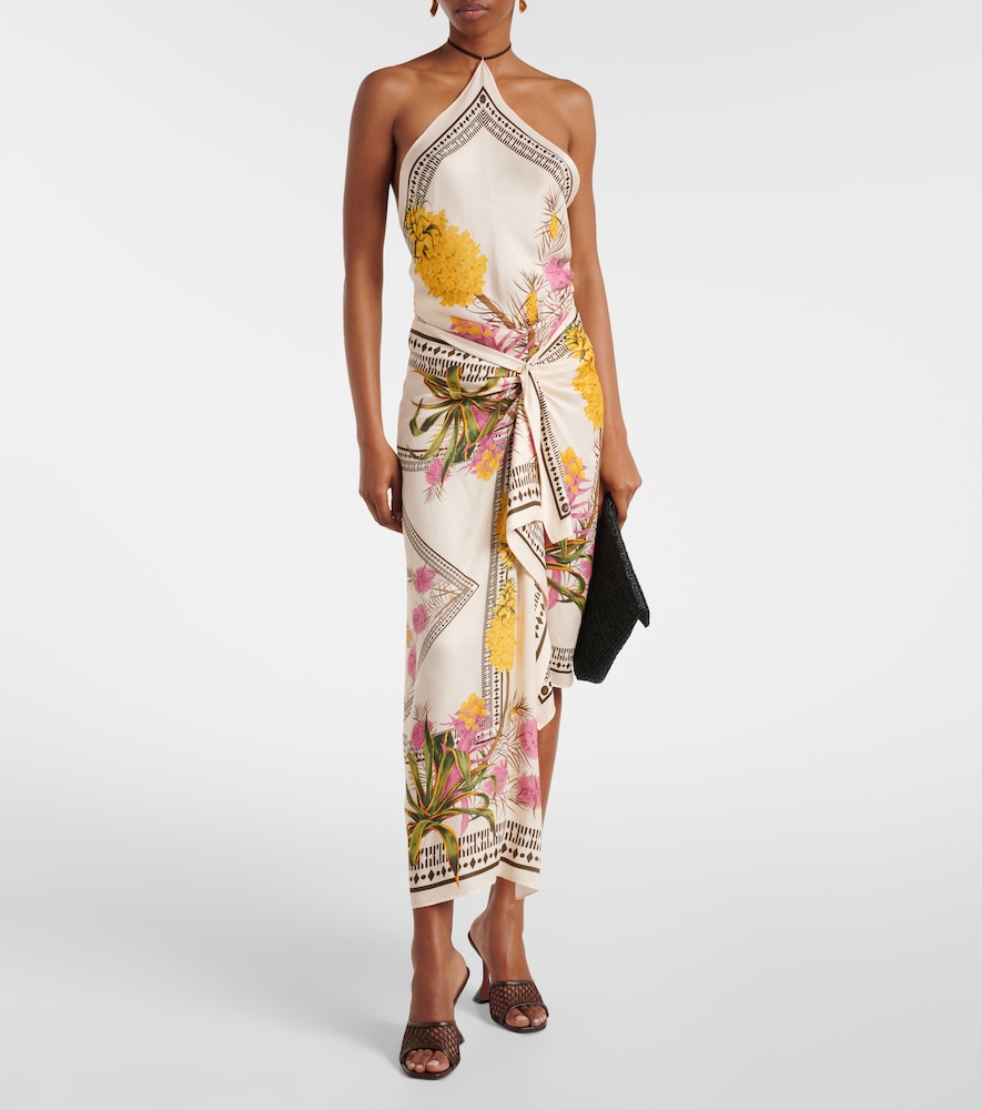 Blumarine Printed halterneck twill top