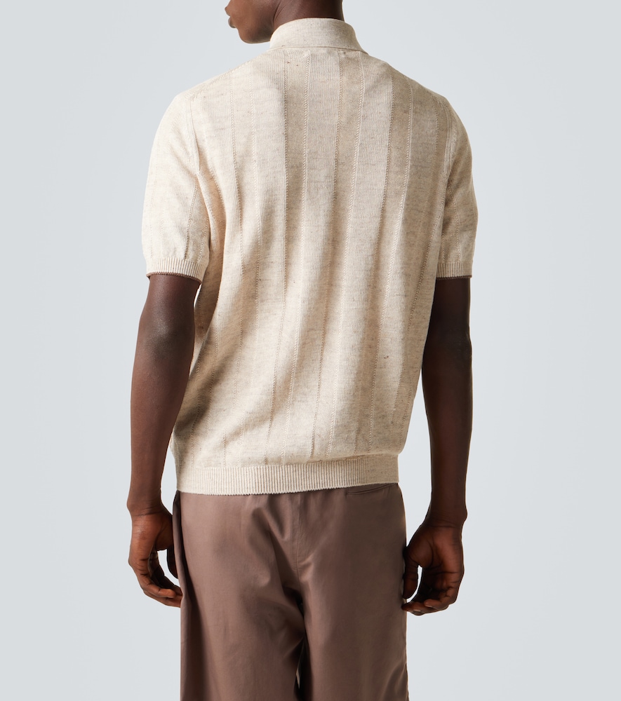  Brunello Cucinelli Brunello Cucinelli Polopullover Aus Leinen Und Baumwolle 