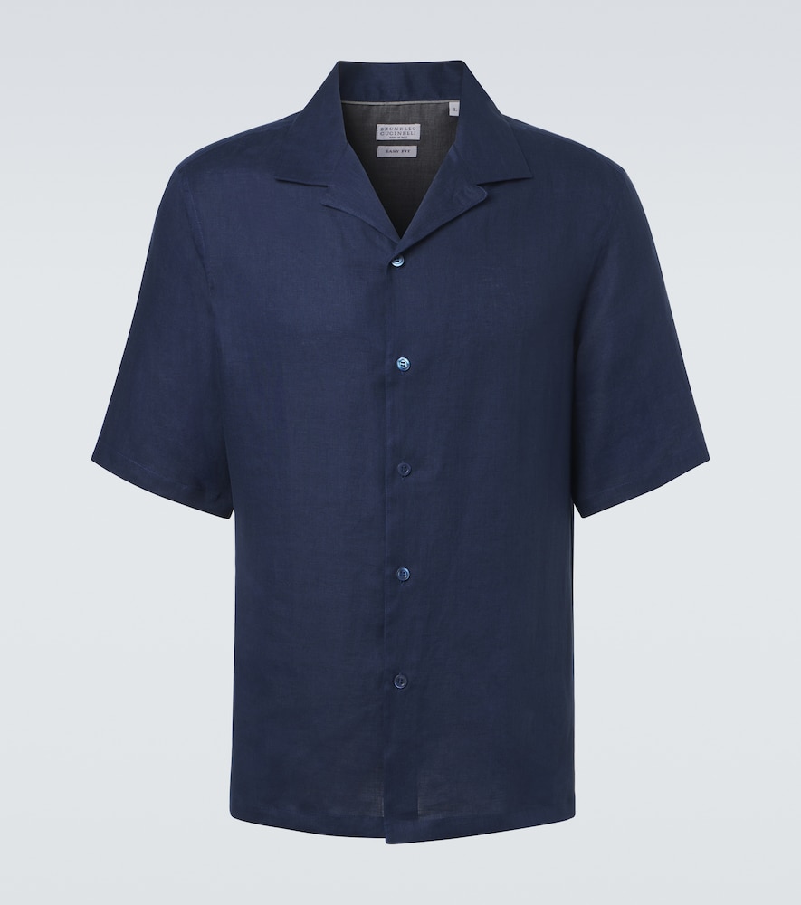 Brunello Cucinelli Men's Blue Linen Shirt UK Size 36 - Mytheresa