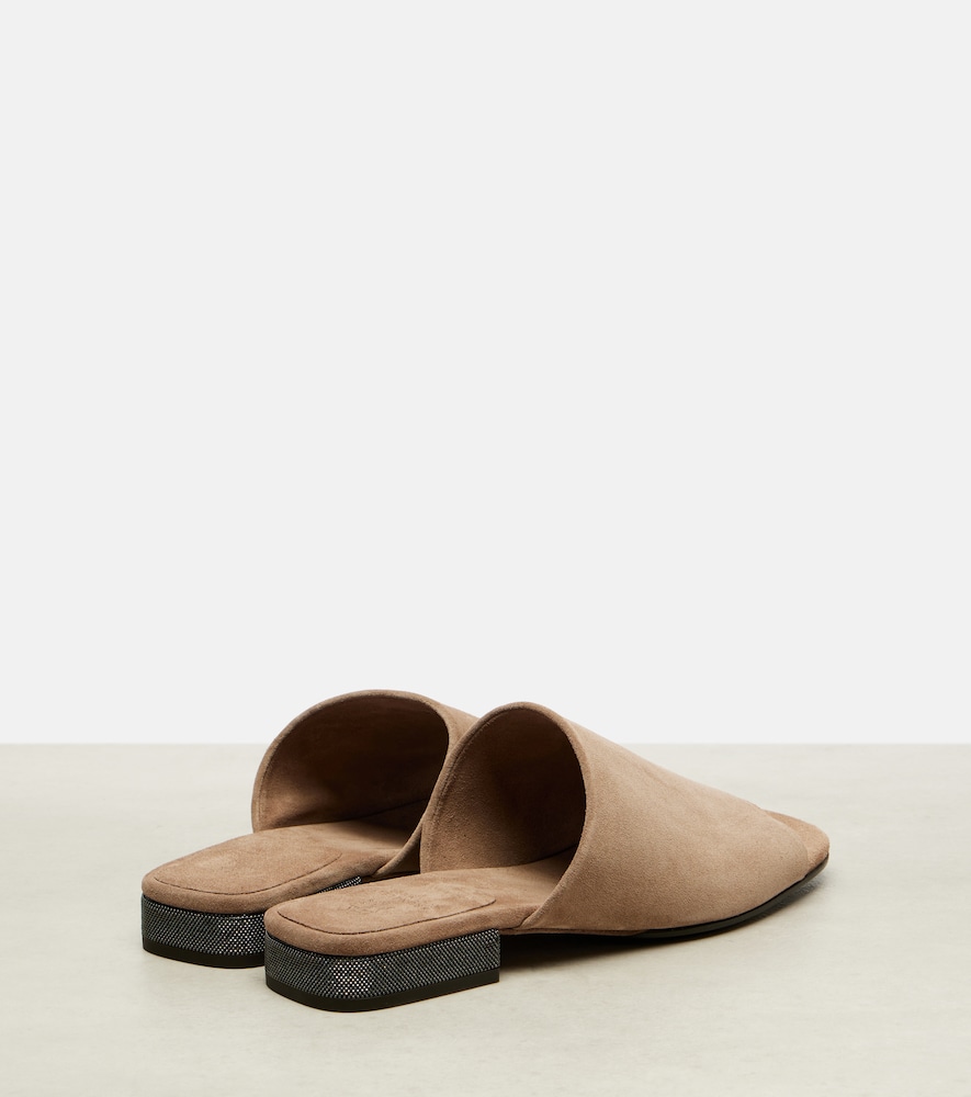  Brunello Cucinelli Brunello Cucinelli Pantoletten Aus Veloursleder 