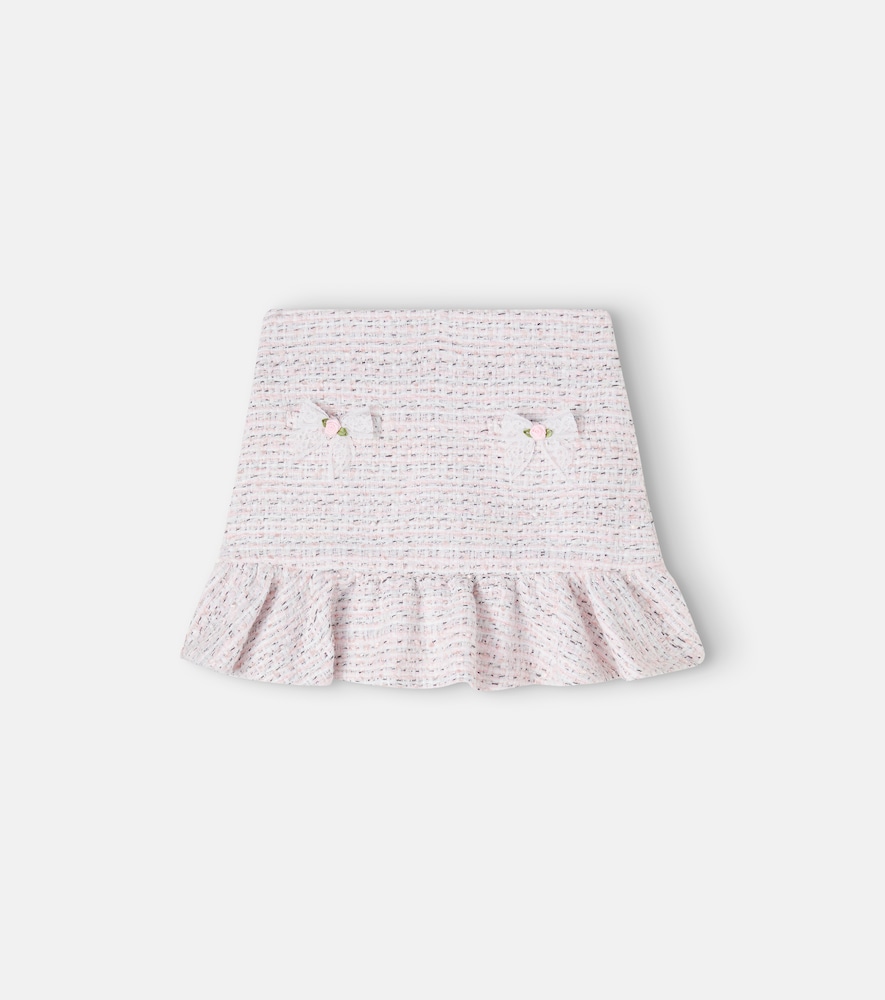 Self-Portrait Kids Pink Lace-Trimmed Boucle Skirt Y 6/7 - Mytheresa