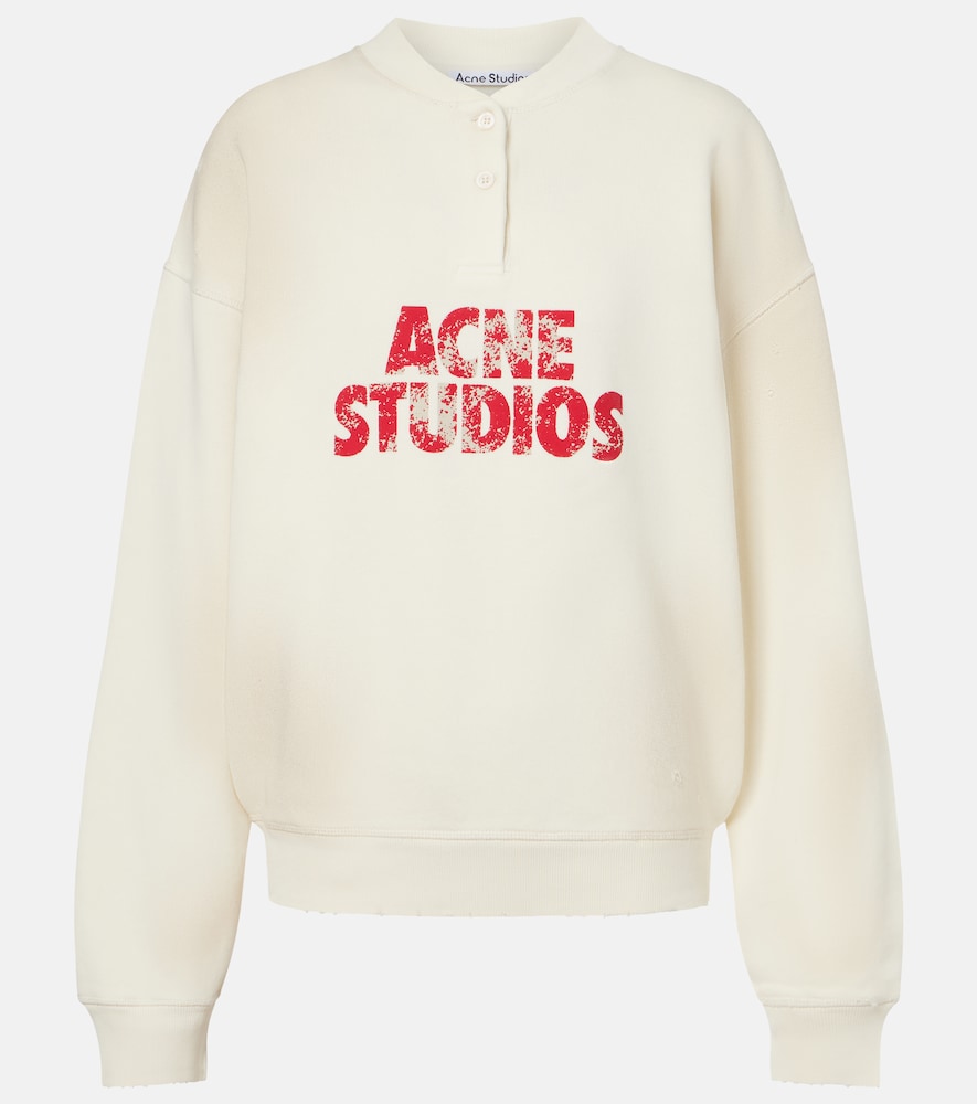 Acne Studios Logo distressed cotton jersey sweatshirt