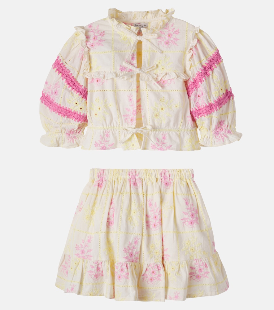  Bebe Organic Bebe Organic Alba Cotton Blouse And Skirt Set 