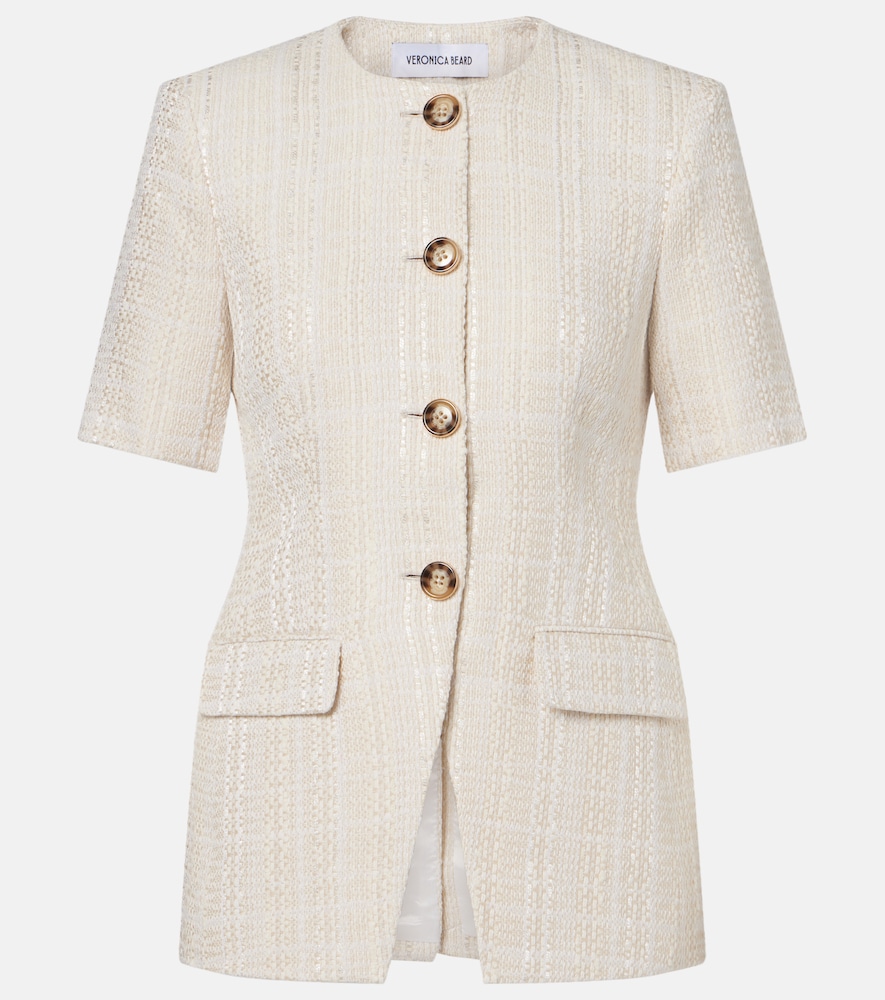 Veronica Beard Women's Beige Bodie Cotton-Blend Tweed Jacket UK Size 20 - Mytheresa