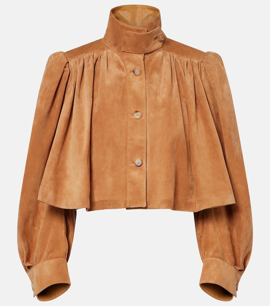 Chloé Cropped-Jacke aus Veloursleder
