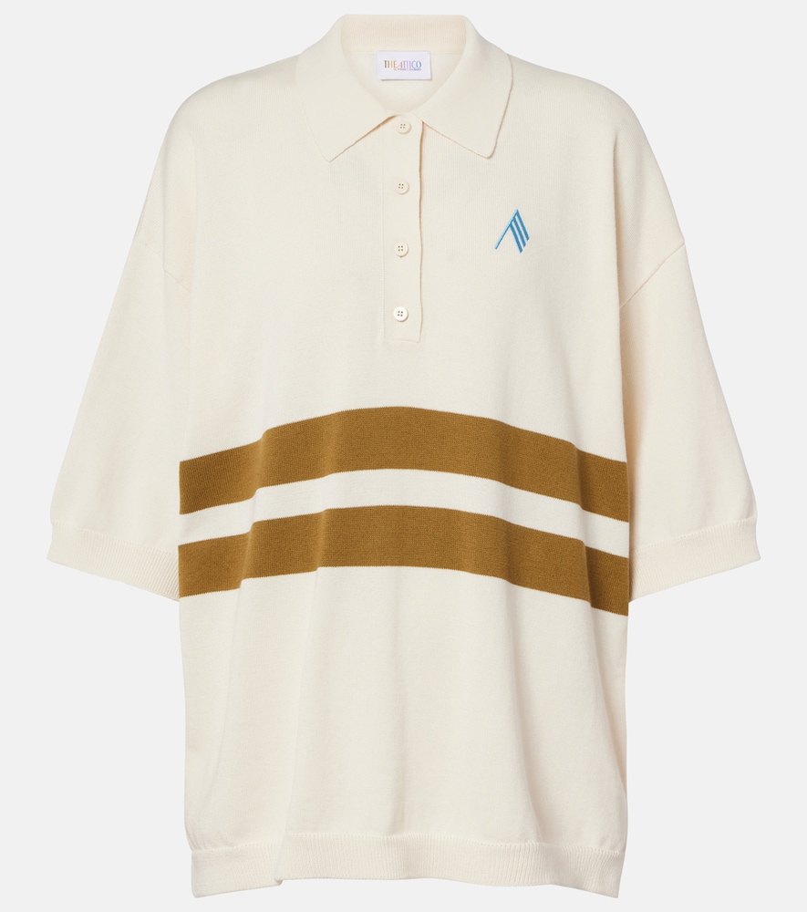 The Attico Striped oversized cotton polo shirt