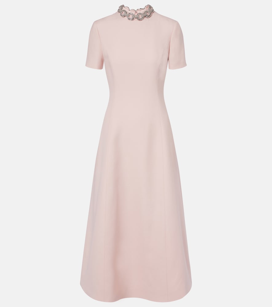 Midikleid aus Crepe Couture mit Kristallen