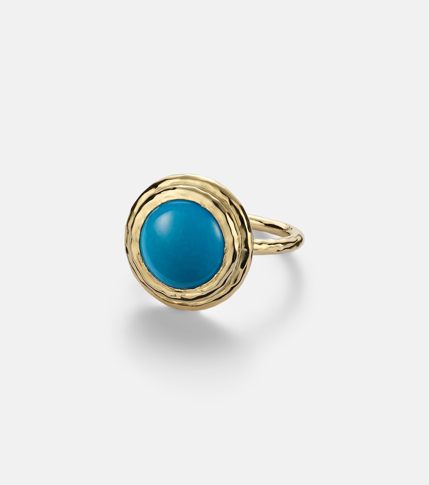 Octavia Elizabeth Coral Beach Allia 18kt gold ring with turquoise