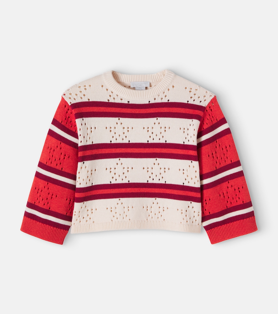 Pullover in cotone e lana a righe