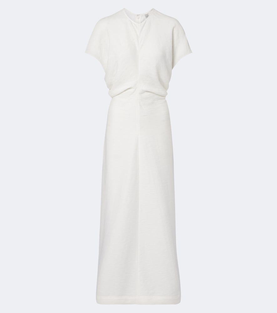Toteme Women's White Draped Midi Dress UK Size 12 - Mytheresa