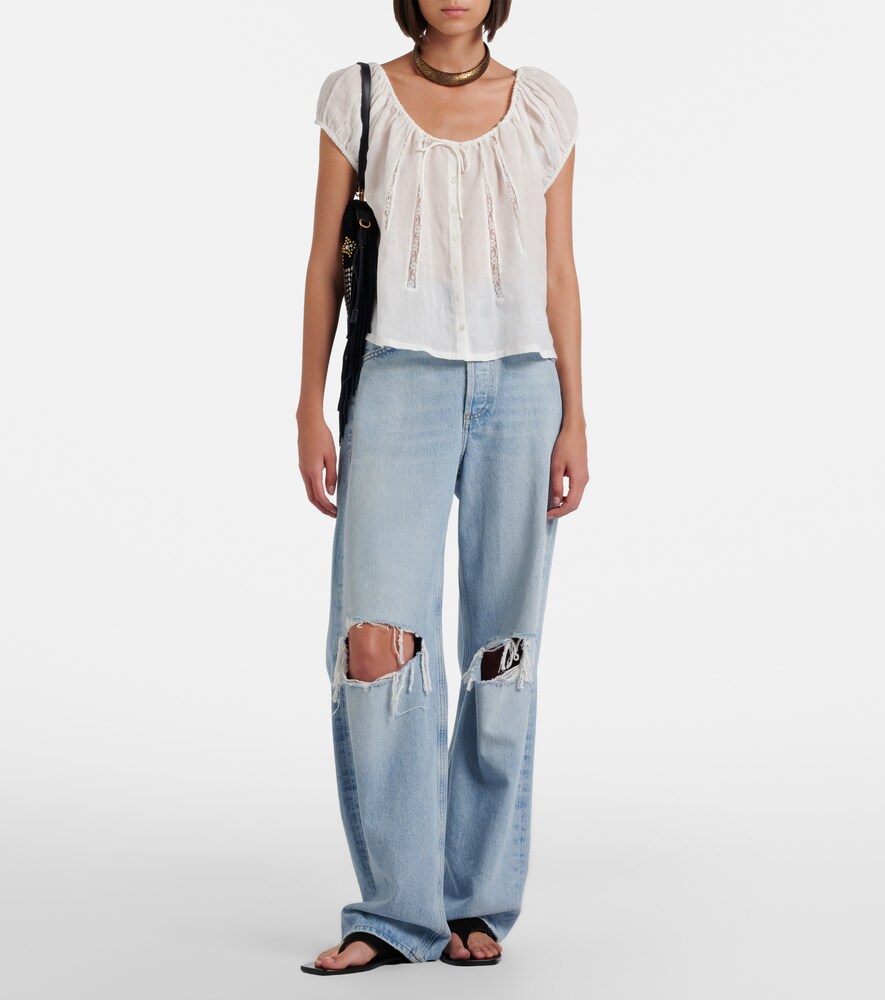 Tatev Lace-Trimmed Top