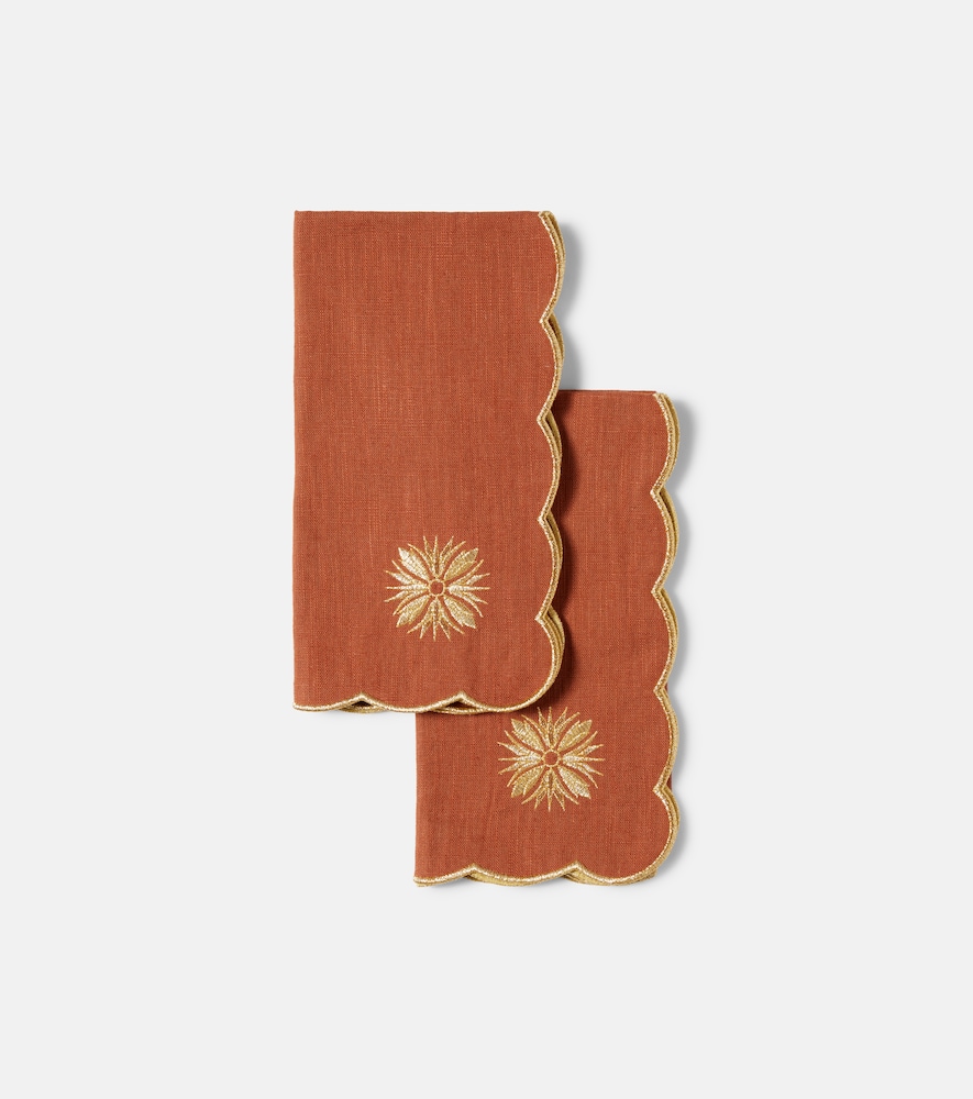 Cabana Terracotta set of 2 linen and cotton napkins | Thumbnail 4