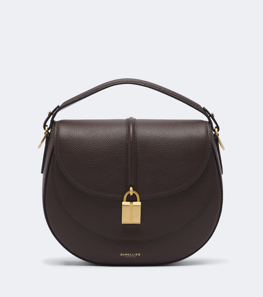 Demellier Siena Saddle Small Leather Crossbody Bag In Brown