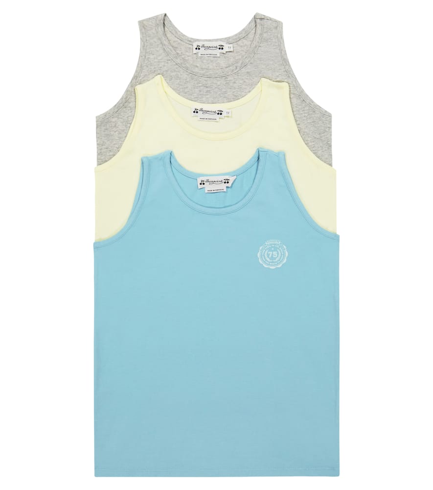 Bonpoint Athis set of three cotton-blend tank tops