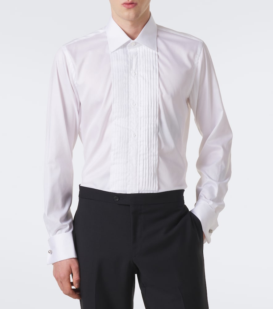 Cotton-Blend Poplin Tuxedo Shirt