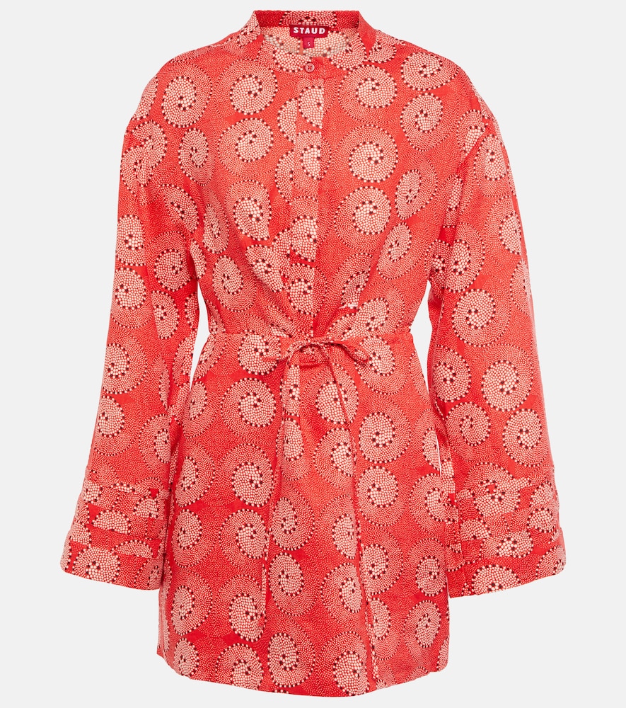 Staud Karlee Printed Linen Mini Skirt Dress In Hibiscus Whirlpool | ModeSens Staud Karlee Printed Linen Mini Skirt Dress In Hibiscus Whirlpool | ModeSens