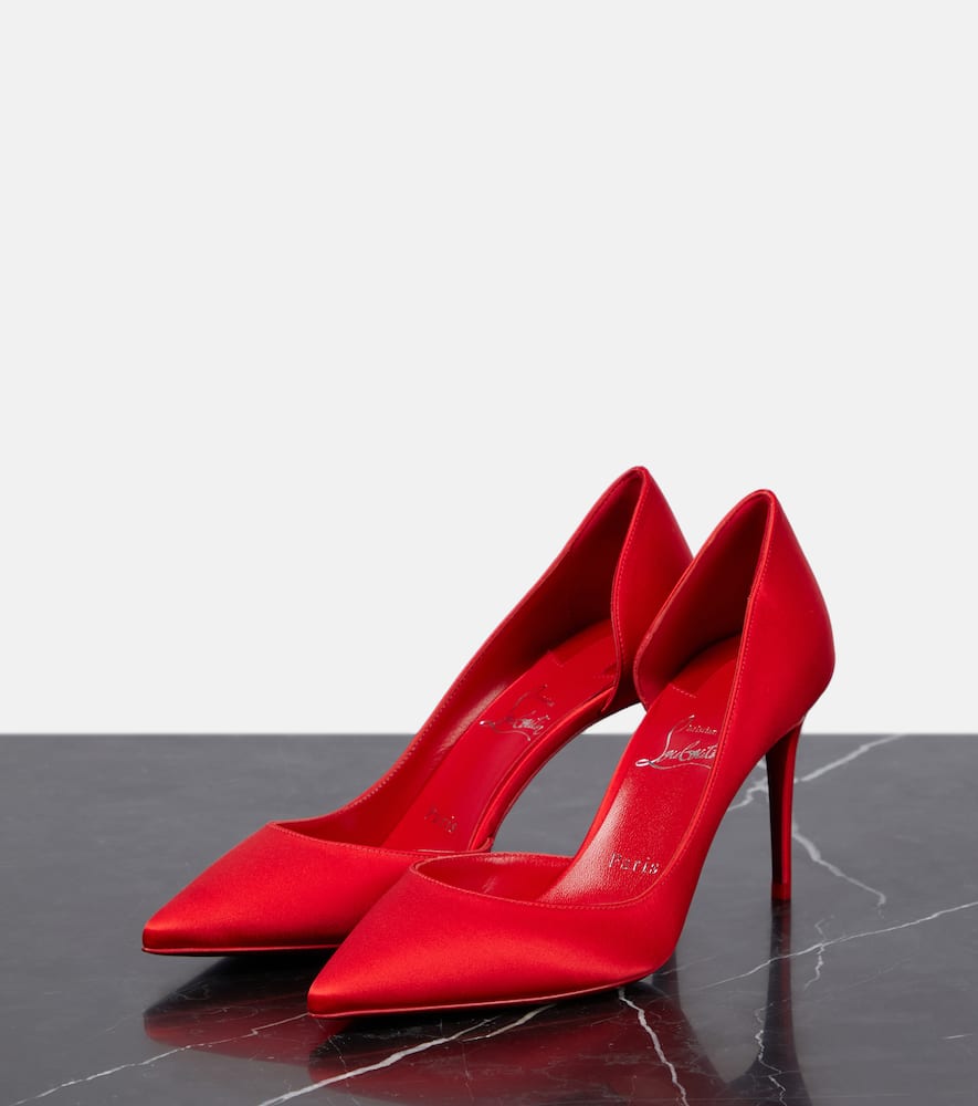 Christian Louboutin Iriza Silk Half-d'orsay Red Sole Pumps In Yellow