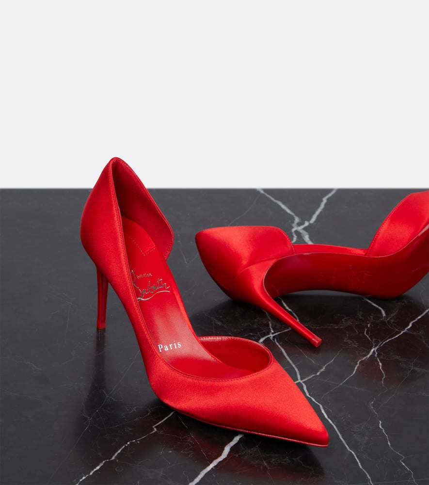 Christian Louboutin Iriza Silk Half-d'orsay Red Sole Pumps In Yellow