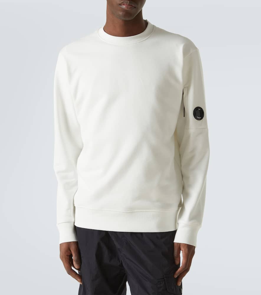 C.p. Company Cp Company Overarm Pocket Hooded Pullover - White In White