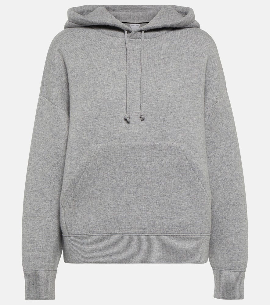 Bottega Veneta Brushed Cashmere-blend Hoodie In Grey
