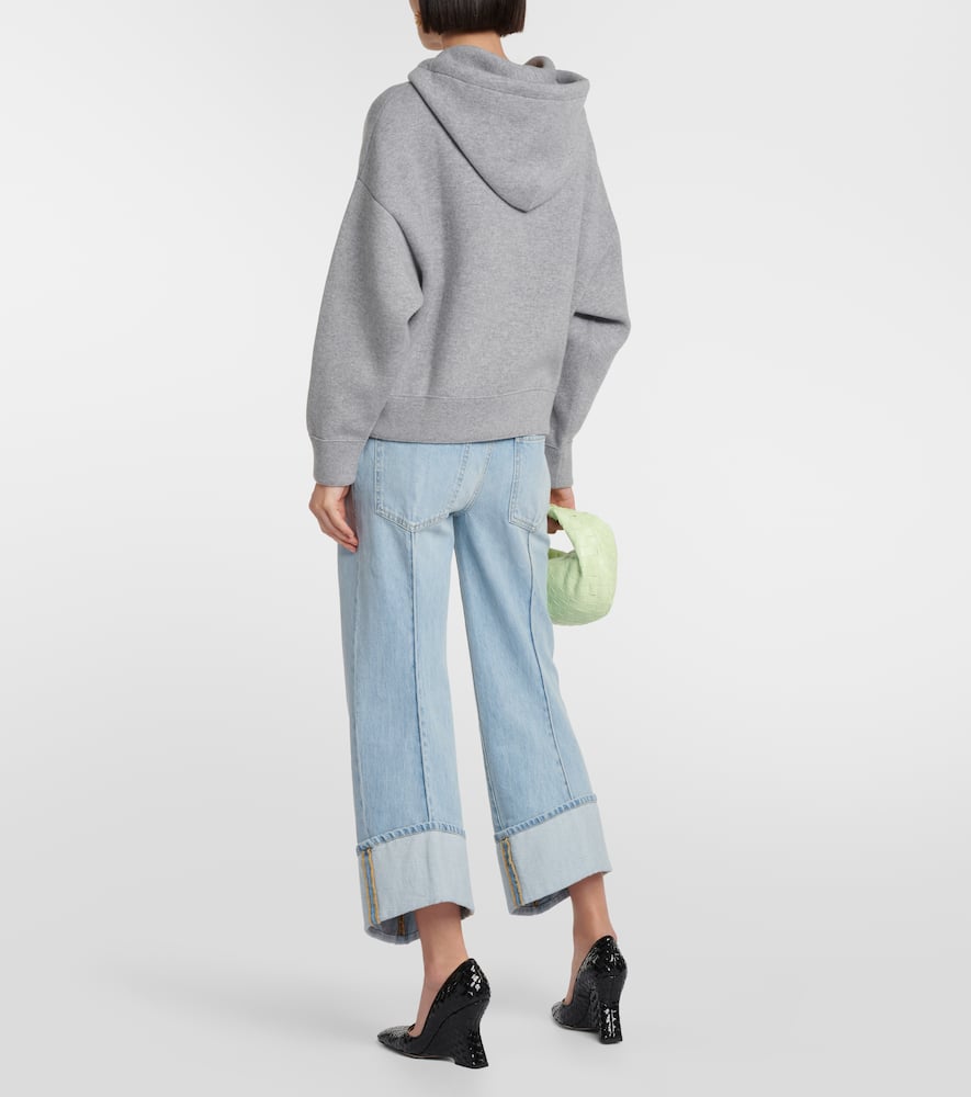 Bottega Veneta Brushed Cashmere-blend Hoodie In Grey