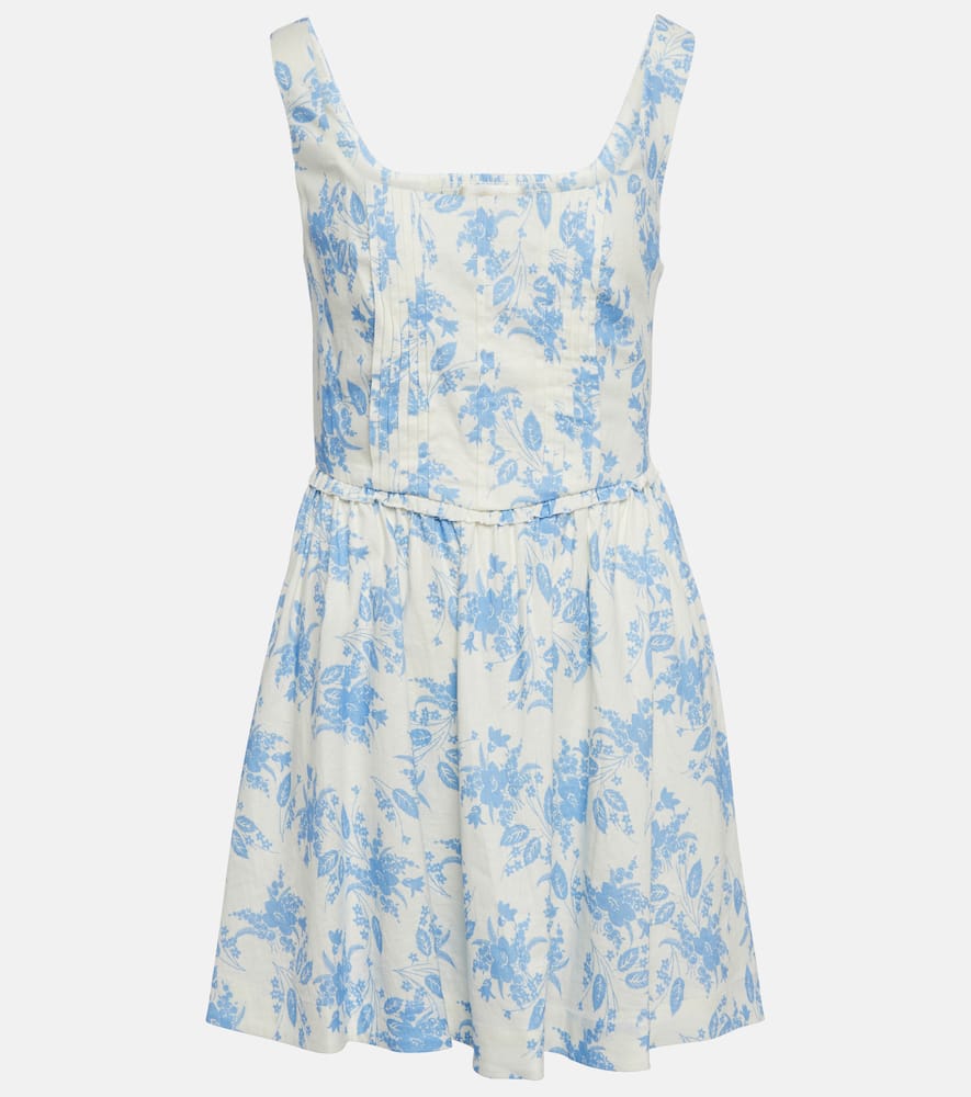LOVESHACKFANCY LOWERY LINEN-BLEND MINI DRESS