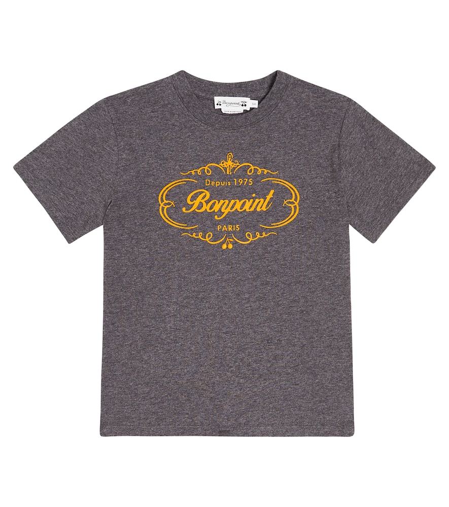 Bonpoint Logo-print Cotton T-shirt In Grey