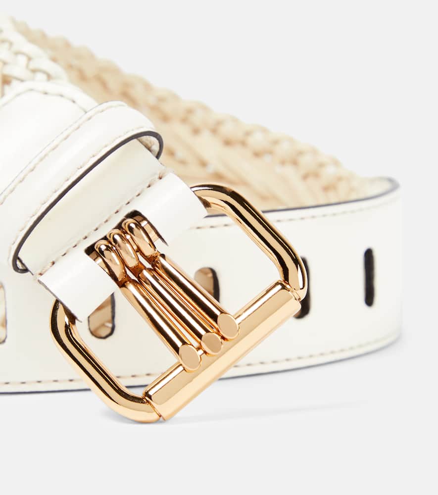 Etro Leather Belt In White