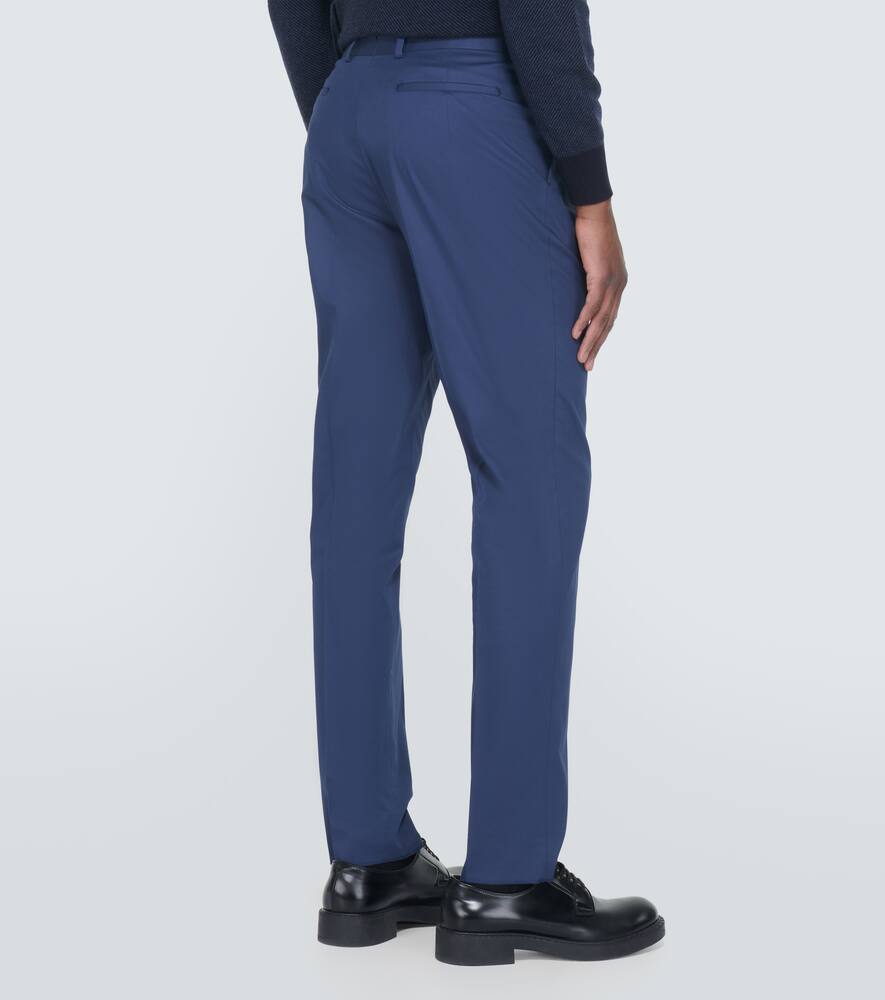 Zegna Cotton Blend Suit Pants In Blue