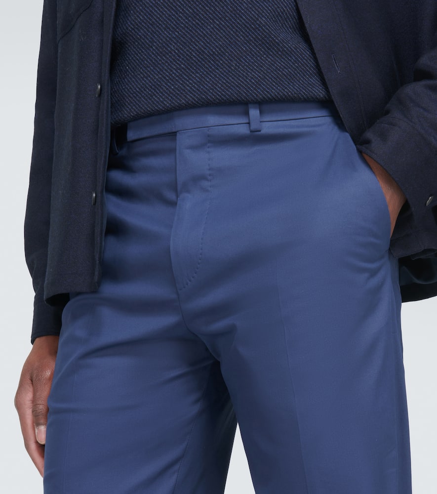 Zegna Cotton Blend Suit Pants In Blue