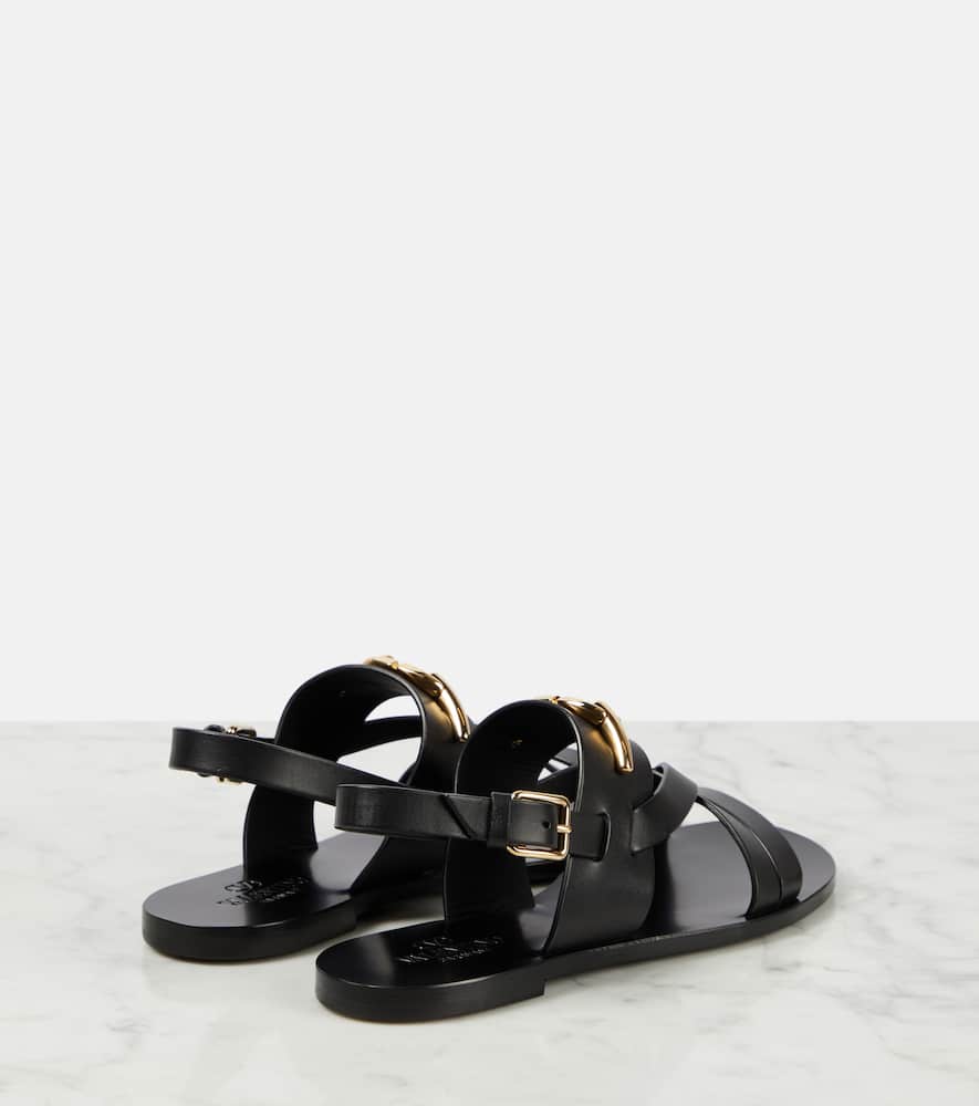 Valentino Sandalen Vlogo Gate Aus Leder In Schwarz